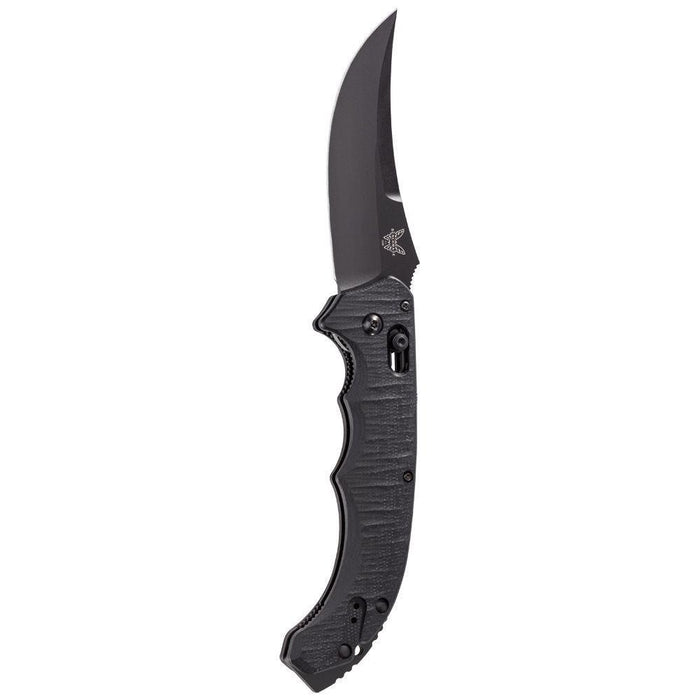 Benchmade Bedlam AUTO-AXIS Black Scimitar Plain Blade Black G-10 Handle Knife - BM-8600BK