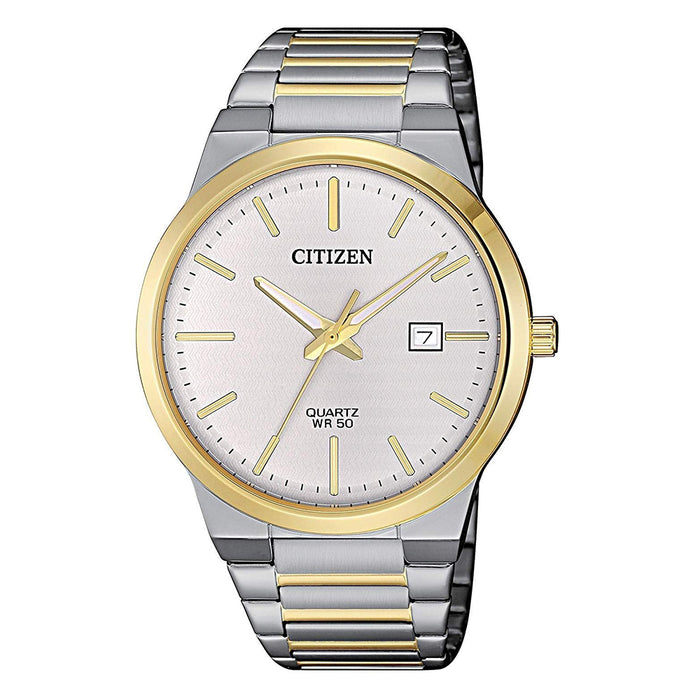 Citizen Mens Silver Stainless Steel Band Silver Quartz Dial Watch - BI5064-50A