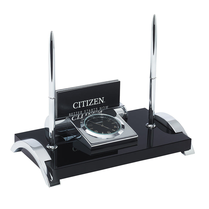 Citizen Executive Suite Black Base Black Dial Desk Clock - CC1002