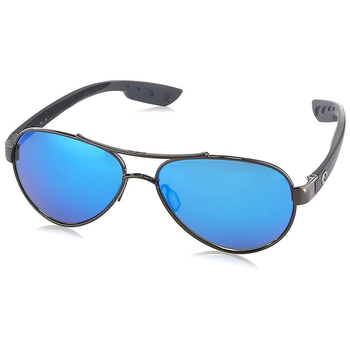 Costa Del Mar Womens Loreto Gunmetal Frame Grey Blue Mirror Polarized Lens Aviator Sunglasses - LR22OBMGLP - WatchCo.com