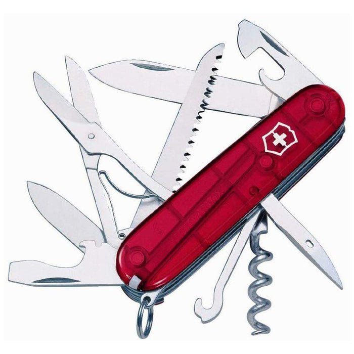 Victorinox Red transparent Handle Huntsman Swiss army Folding knife - 1.3713.T