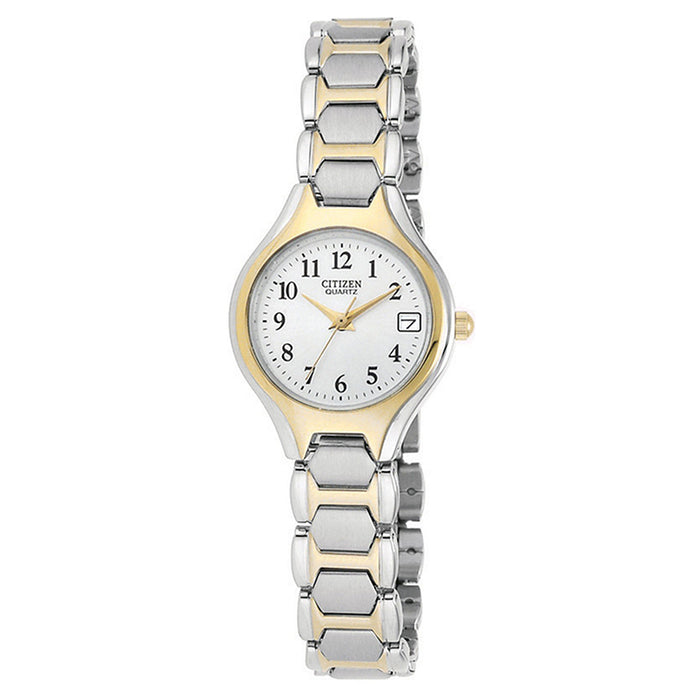 Citizen Quartz Womens Analog Stainless Watch - Two-tone Bracelet - White Dial - EU2254-51A
