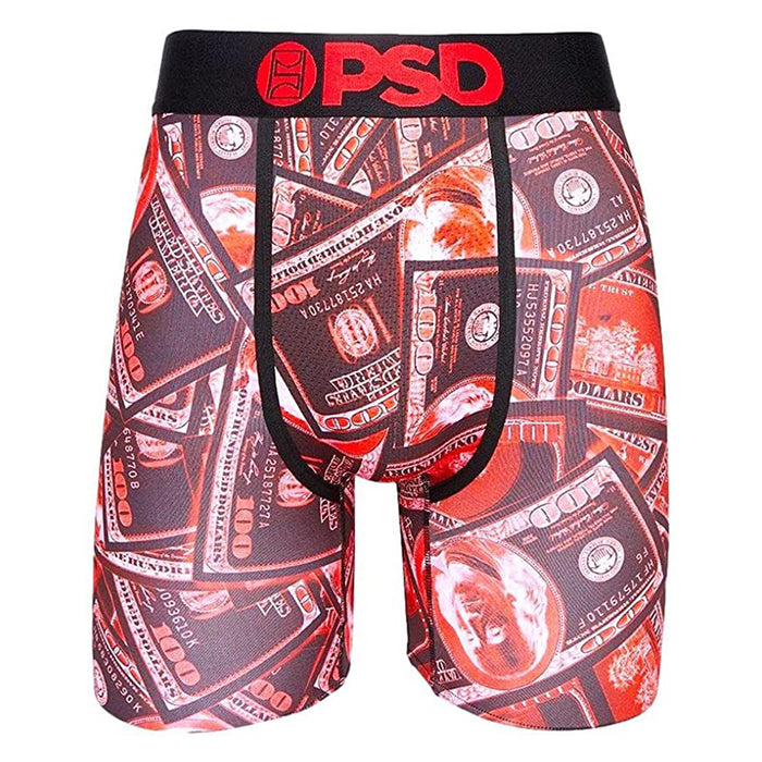 PSD Mens Red/Red Capital Stretch Elastic Wide Band Boxer Brief Underwear - 122180027-RED