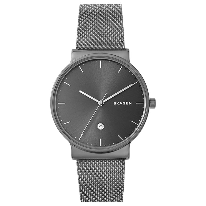 Skagen Mens Gray Dial Band Casual Style Stainless Steel Quartz Watch Titanium Watch - SKW6432