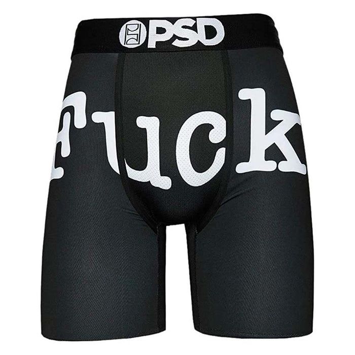 PSD Men's Black Stretch Elastic Wide Band Boxer Brief Underwear -  32011019-BLK-L