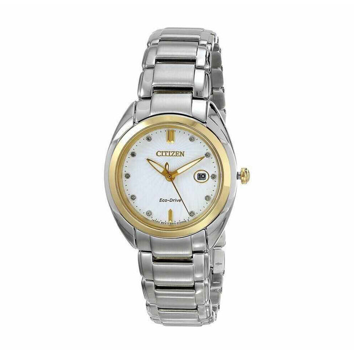 Citizen Eco-Drive Womens Stainless Steel Case and Bracelet Celestial White Dial Two-tone Watch - EM0314-51A