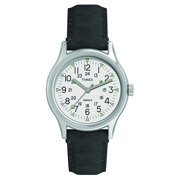 Timex Mens MK1 Grey Dial Black Canvas Strap Watch - TW2R68300