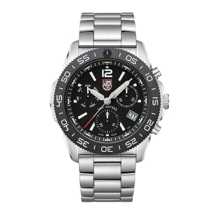 Luminox Mens Black Dial Silver Stainless Steel Band Ronda Z60 Watch - XS.3142