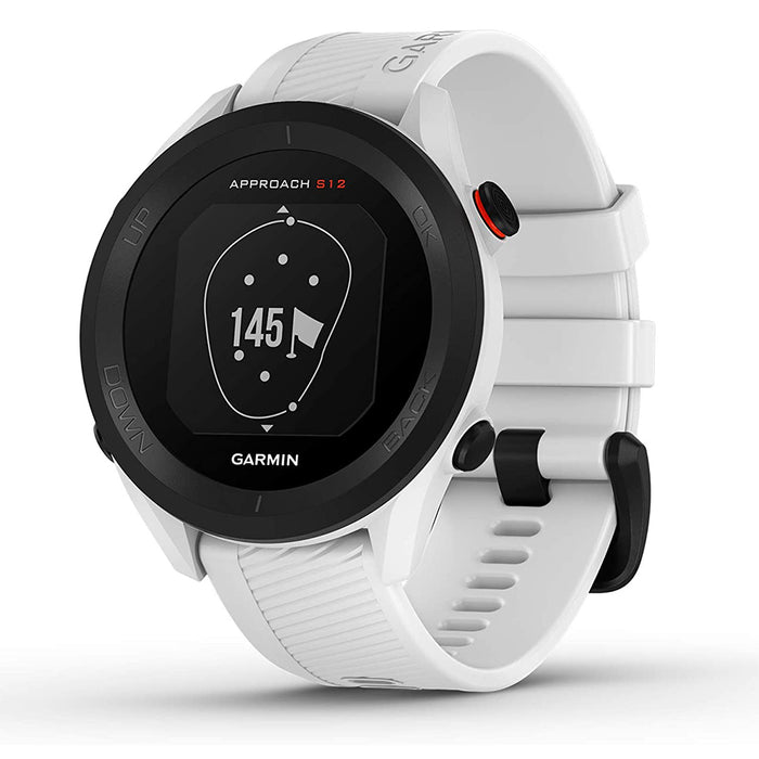 Garmin Approach S12 42k+ Preloaded Courses Easy-to-Use GPS Golf White Watch - 010-02472-02