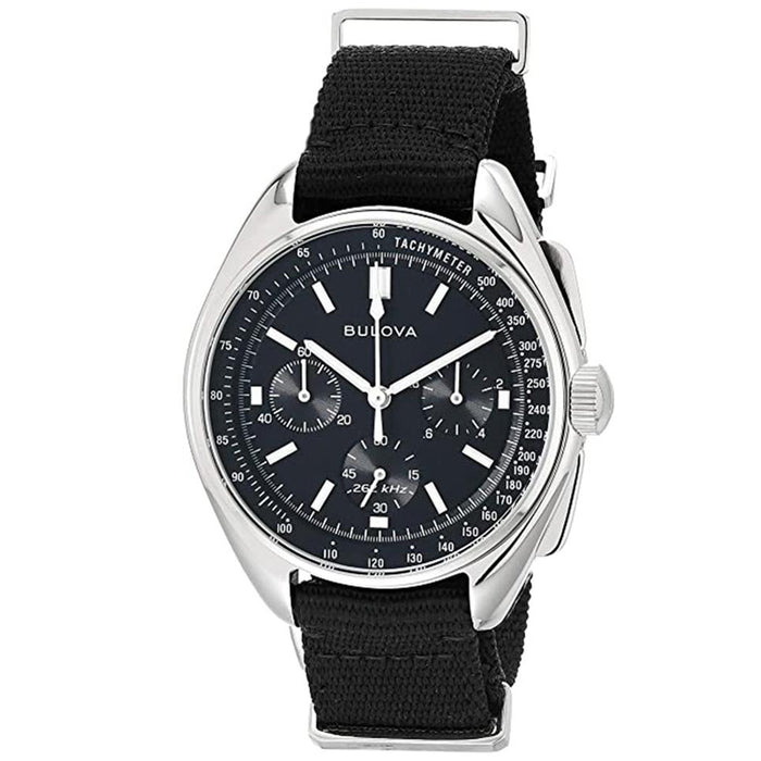 Bulova Men's Sport Dial Black Band Stainless Steel Quartz Nylon Strap Watch - 96A225