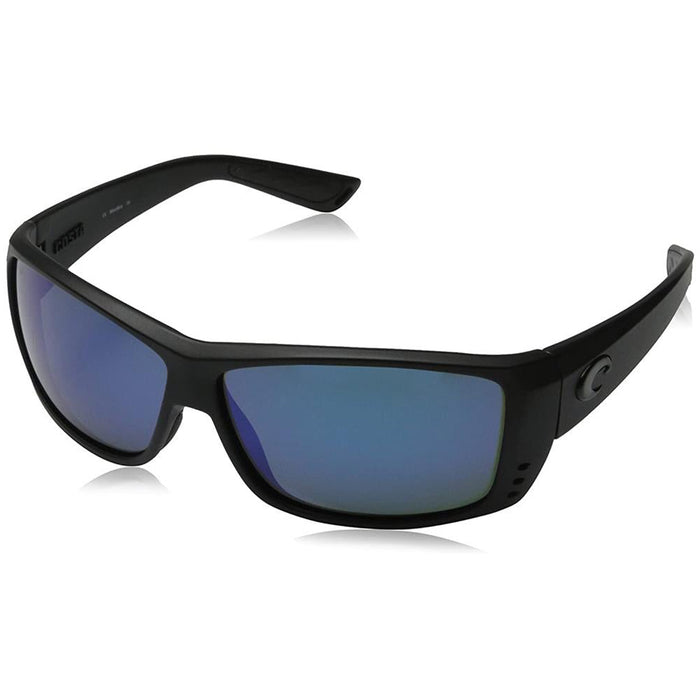 Costa Del Mar Mens Cat Cay Blackout Frame Blue Mirror Polarized 580G Lens Sunglasses - AT01OBMGLP