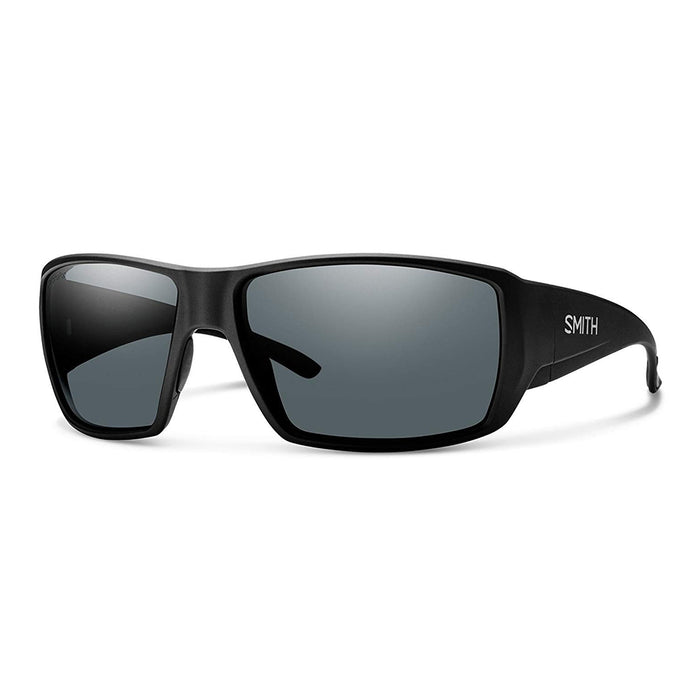 Smith Guides Choice Mens Matte Black Frame Gray Glass Polarized Lens Rectangular Sunglasses - 20156312462E3
