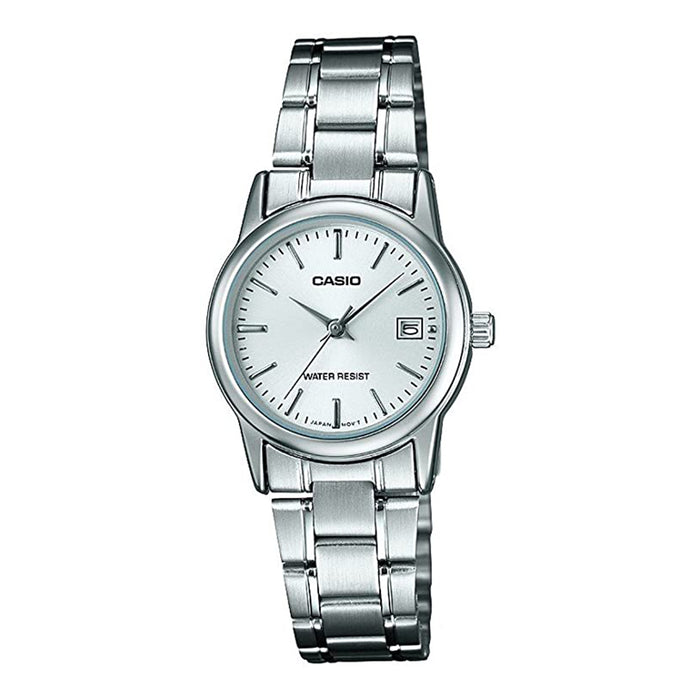 Casio Womens Silver Dial Band Stainless Steel Quartz Watch - LTP-V002D-7AUDF