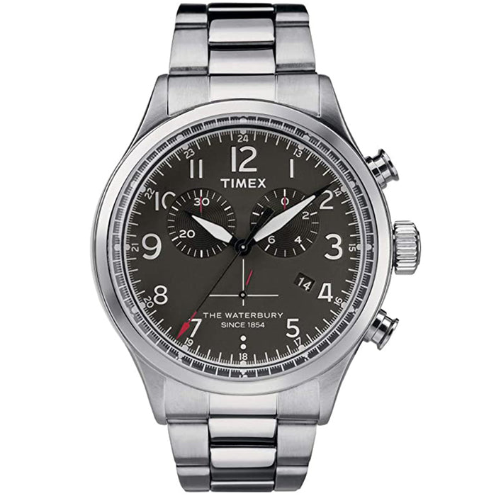 Timex Mens Chronograph Quartz Black Dial Stainless Steel Strap Watch - TW2R38400