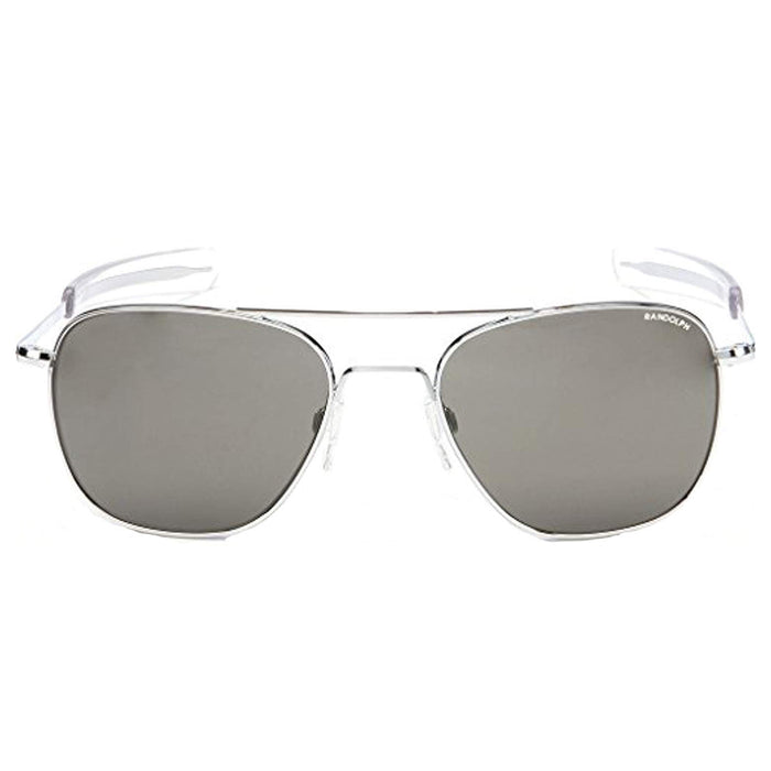 Unisex Bright Chrome Metal Frame Grey Lens Aviator Polarized Full Rim Sunglasses - AF078