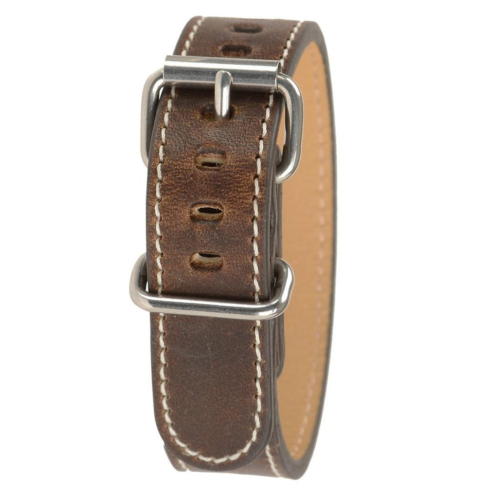 Bertucci Horween Unisex NutBrown Leather 19mm Watch Band - B-234M - WatchCo.com