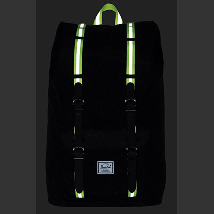 Herschel Unisex Black Enzyme Ripstop/Black/Safety Yellow One Size Little America Backpack - 10014-04886-OS