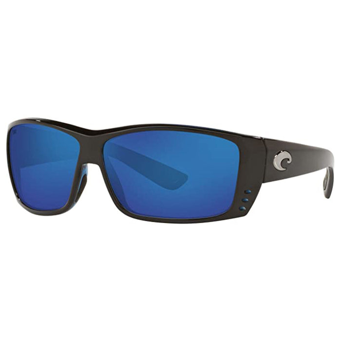 Costa Del Mar Mens Cat Cay Black Resin Frame Polarized Blue Mirrored Sunglasses - AT11OBMGLP