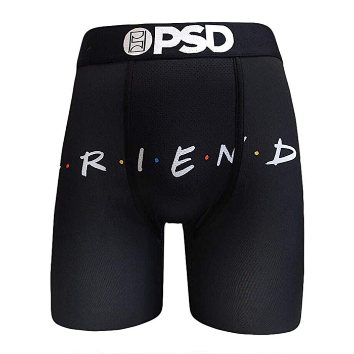 PSD Mens Stretch Wide Band Boxer Brief Friends Series Black Underwear - E31911093-BLK-XL