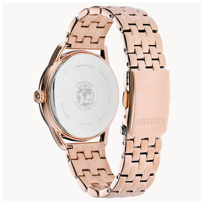 Citizen Drive Women's Stainless Steel Bracelet Band Rose Gold-Tone Dial Watch - FE6113-57X