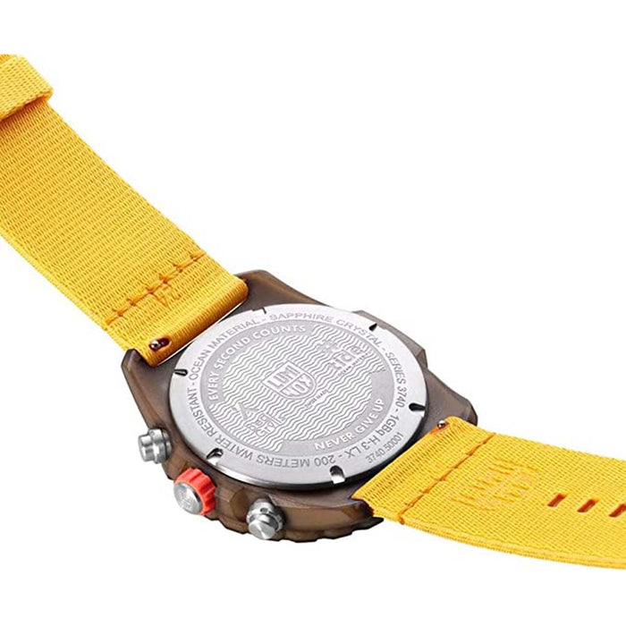 Luminox Mens Yellow Dial Ocean-Bound plastic Band Swiss Quartz Watch -XB.3745.ECO