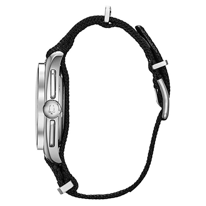Bulova Men's Sport Dial Black Band Stainless Steel Quartz Nylon Strap Watch - 96A225