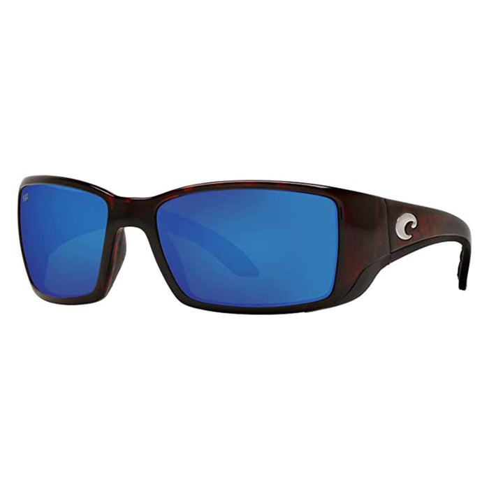 Costa Del Mar Mens Blackfin Round Tortoise Grey Blue Mirrored Polarized Sunglasses - BL10OBMGLP