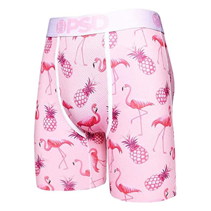 Psd Mens Elastic Wide Band Boxer Brief Pink Flamingo Breathable Underwear - 121180028-PNK-XXL