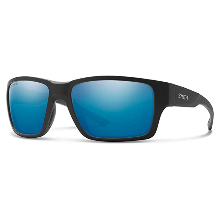 Smith Unisex Matte Black Frame Chromapop Blue Mirror Lens Polarized Outback Active Sunglasses - 20126212459QG