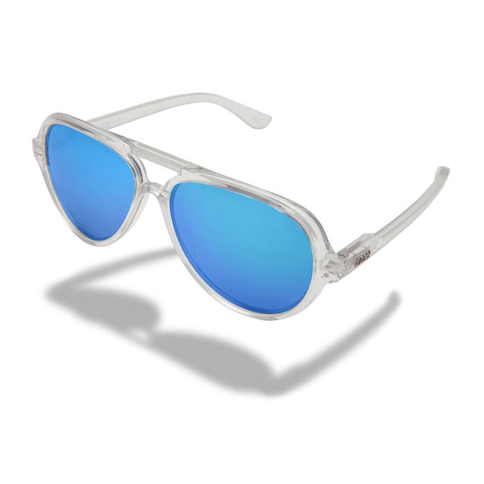 Local Supply Unisex Airport IBZ Polished Clear / Sky Blue Sunglasses - LOCALAIRIBZ