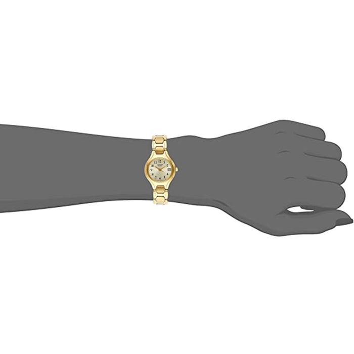 Citizen Womens Quartz Beige Dial Gold Band Stainless Steel Bracelet Watch - EU2252-56P