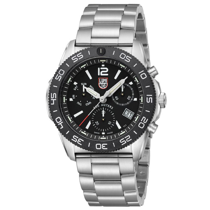 Luminox Mens Black Dial Silver Stainless Steel Band Ronda Z60 Watch - XS.3142