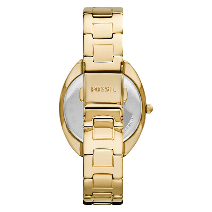 Fossil Womens Gold Dial Band Stainless Steel Quartz Watch- ES5071