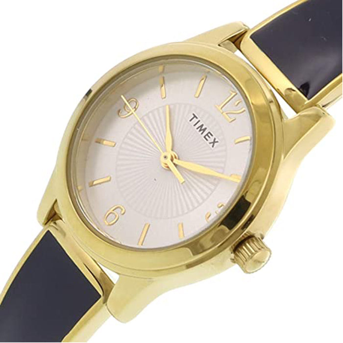 Timex Womens Stretch Bangle Mineral Dial Gold Stainless-Steel Japanese Quartz Fashion Watch - TW2R98500