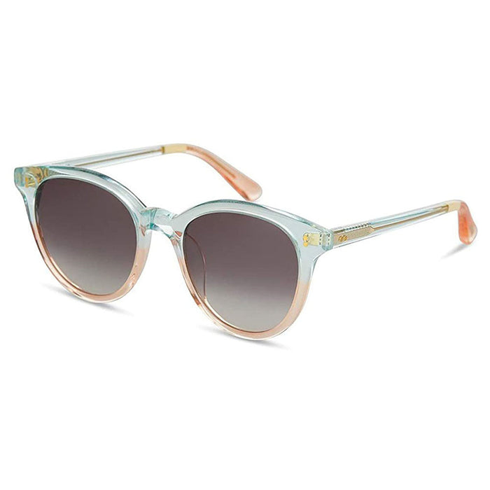 TOMS Womens Aaryn Round Pastel Blue Peach Fade Dark Gray Gradient Sunglasses - 10013998