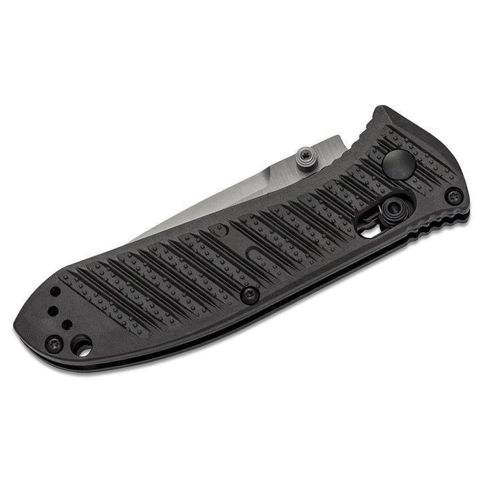 Benchmade Satin Plain Blade Milled Black CF-Elite Handles Mini Presidio II Folding Knife - BM-575-1