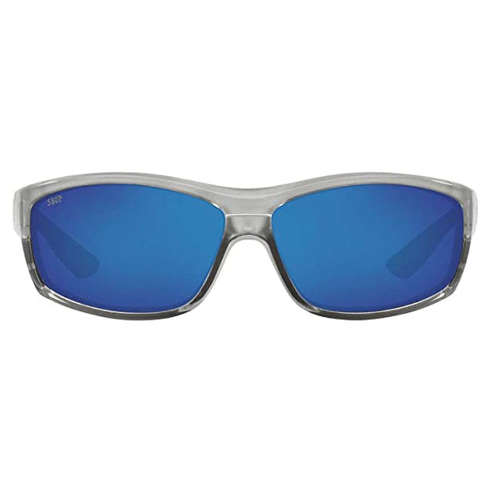 Costa Del Mar Mens Saltbreak Silver Frame Grey Blue Mirror Polarized Lens Rectangular Sunglasses - BK18OBMP