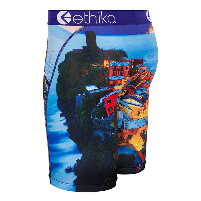 Ethika Mens Vernazza Multicolored Polyester Fabric Boxer Brief Underwear - UMS045-BLU-M