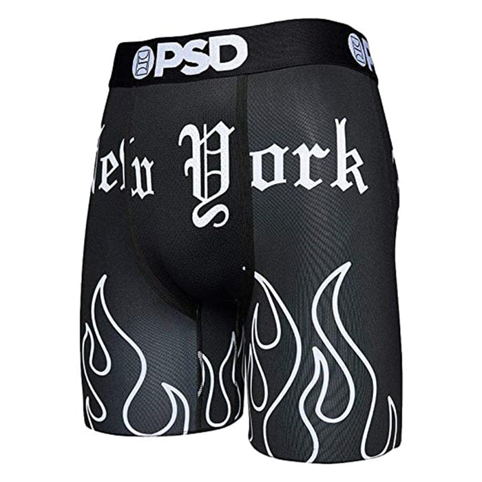 PSD Mens NY Flames Boxer Briefs Black Underwear - 121180021-BLK