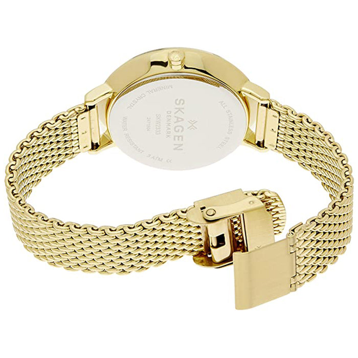 Skagen Womens Ditte Gold Dial Band Stainless steel Mesh Watch - SKW2333