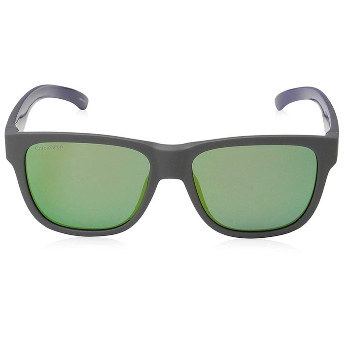 Smith Lowdown Slim 2 Unisex Matte Smoke Blue Frame Sun Green Lens Square Sunglasses - LS2CMGMMSBL