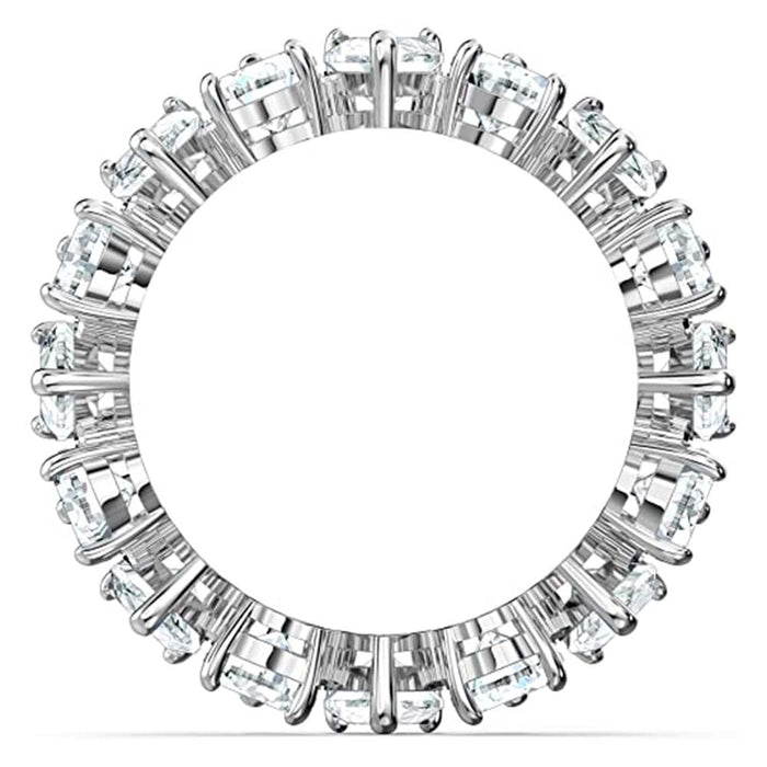 Swarovski Womens Pear-Shaped White Crystal Stones Rhodium Plated Size 7 Vittore Ring - SV-5563966