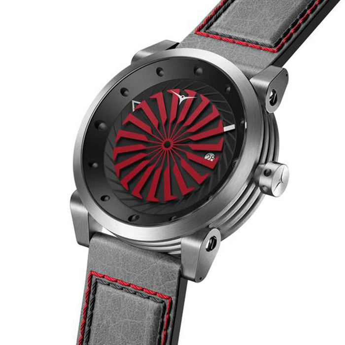 Zinvo Blade Corsa Men's Sand Genuine Italian Leather Band Red Quartz Dial Watch - BLADEBOLD