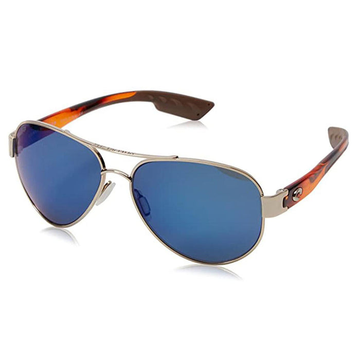 Costa Del Mar Mens South Point Rose Gold Frame Blue Mirror Polarized Lens Sunglasses - SO84OBMP