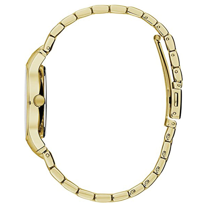 Bulova Womens Caravelle Beige Dial Gold Band Diamond Accent Dress Watch - 44P101