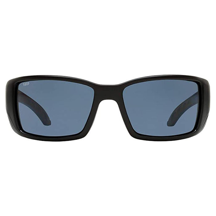 Costa Del Mar Mens Blackfin Matte Black Frame Gray Polarized Lens Sunglasses - BL11OGP
