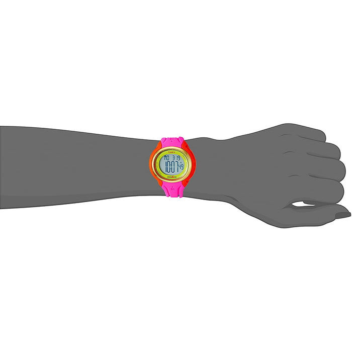 Timex Womens Classic Pink Color Block Resin Strap Digital Dial Quartz Watch - TW5M02800