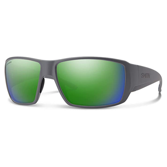 Smith Unisex Matte Cement Frame Chromapop Green Mirror Lens Polarized Guide's Choice Sunglasses - 204947FRE62UI