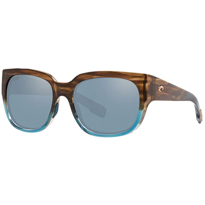 Costa Del Mar Womens Water Rectangular Shiny Wahoo Polarized Sunglasses - WTW251OSGP