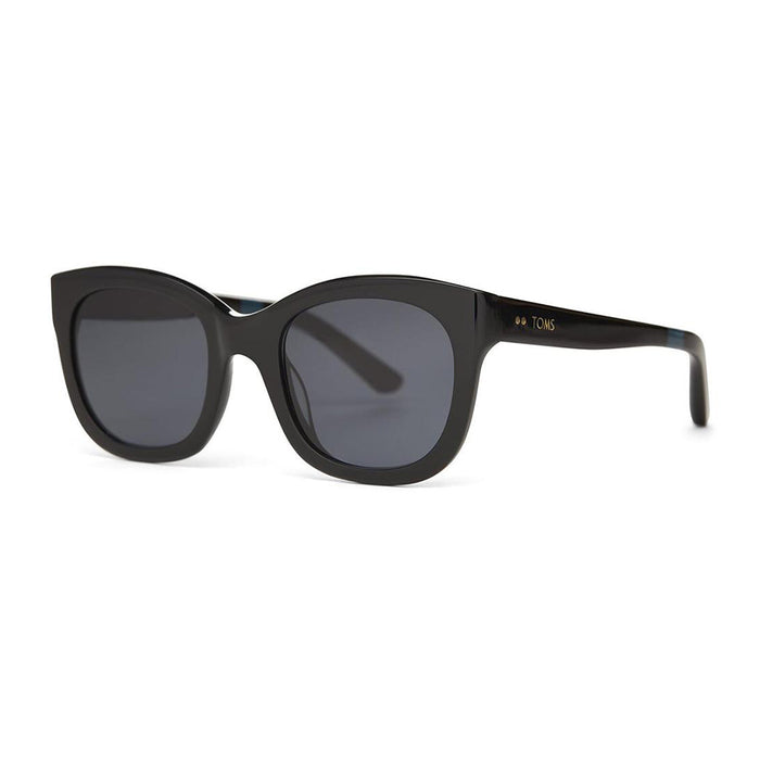 TOMS Jacqui Shiny Black Dark Grey Lens Sunglasses - 10015506